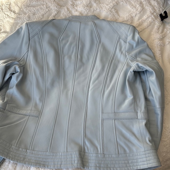 G.I.L.I. Sky Blue Leather Jacket - Picture 9 of 10